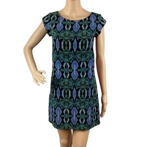 Sam Edelman Mini Dress Size XS Green Blue Snake Print